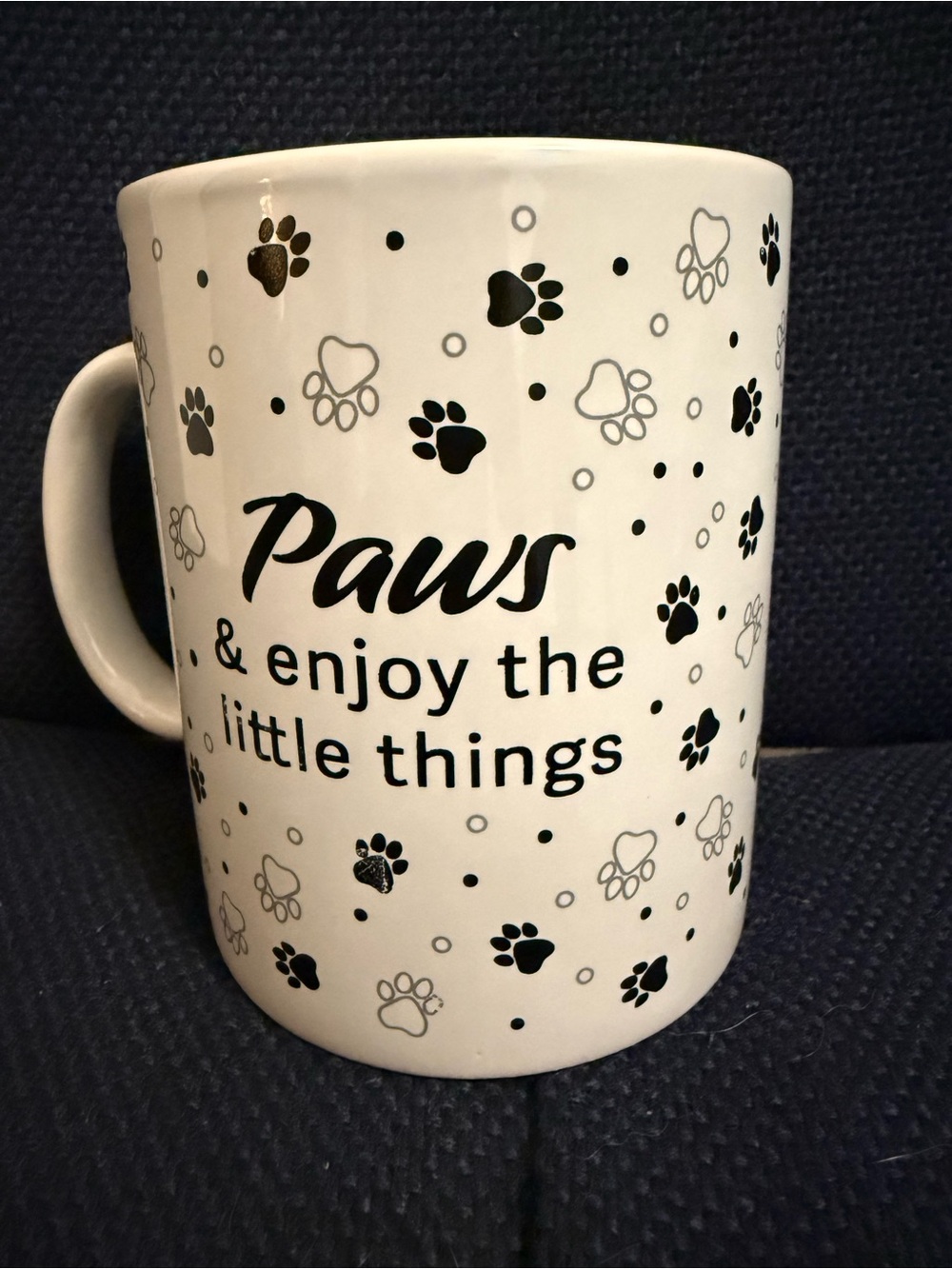 Paws & Enjoy the Little Things White Ceramic Coffee Mug